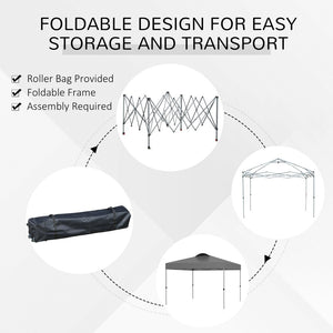 English Elm Outsunny 10' X 10' Instant Canopy Tent With Adjustable Height, Top Vents & Wheeled Carry Bag For Outdoor Fun W2225P200944-GIGA