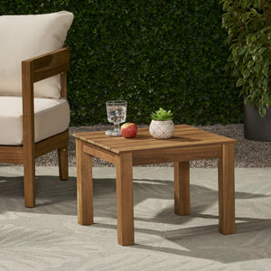English Elm Christopher Knight Home® - TEMECULA Side Table Crafted from Durable Acacia Wood with Classic Slat Top, Stylish Outdoor Accent Piece Brown 66469.00