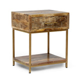 Christopher Knight Home® - Noble House - Watts Handcrafted Boho Mango Wood Nightstand, Natural