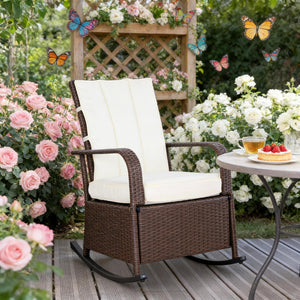 English Elm Outdoor Swivel Patio Chairs Set of 2 Handwoven Pe Rattan Steel Frame 360 Rotate T3971P444717
