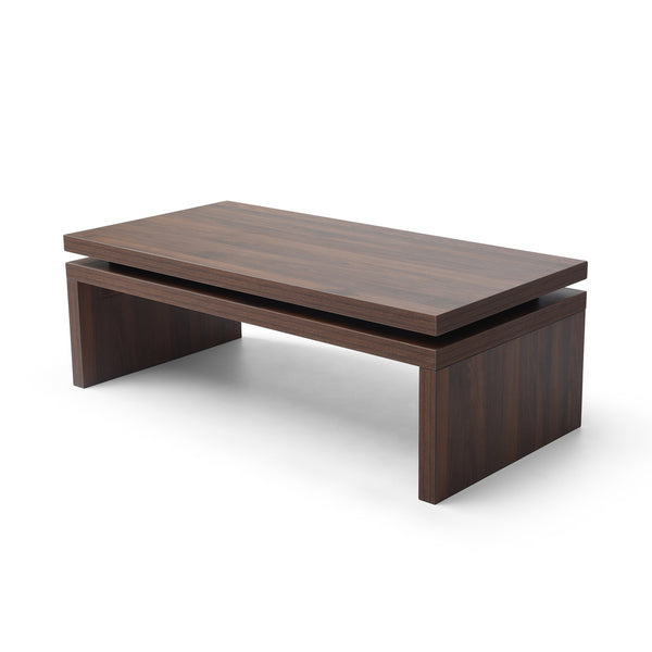 English Elm Wood Coffee Table Solid Fir Rectangular Design for Living Room Mid-century Farmhouse W1117P276603