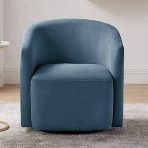 English Elm Ardena Durable Blue Swivel Barrel Chair – Commercial-Grade Fabric, Pocket Coil Seat, 360° Swivel Comfort B050P322593