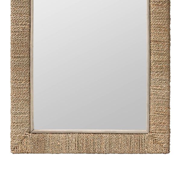English Elm Round Braided Jute Rope Wall Mirror Natural Fiber Boho Coastal Accent Decor B2750P467771