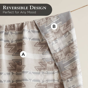English Elm 1-piece King Jacquard Cotton Blend Blanket Aztec Woven Soft Breathable Bedroom Layer Multi B035P437492