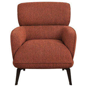 English Elm Fitzgerald Vintage-Inspired Accent Chair with Tailored Welt Trim and Elegant Rounded Arms for Style Orange B062P358459