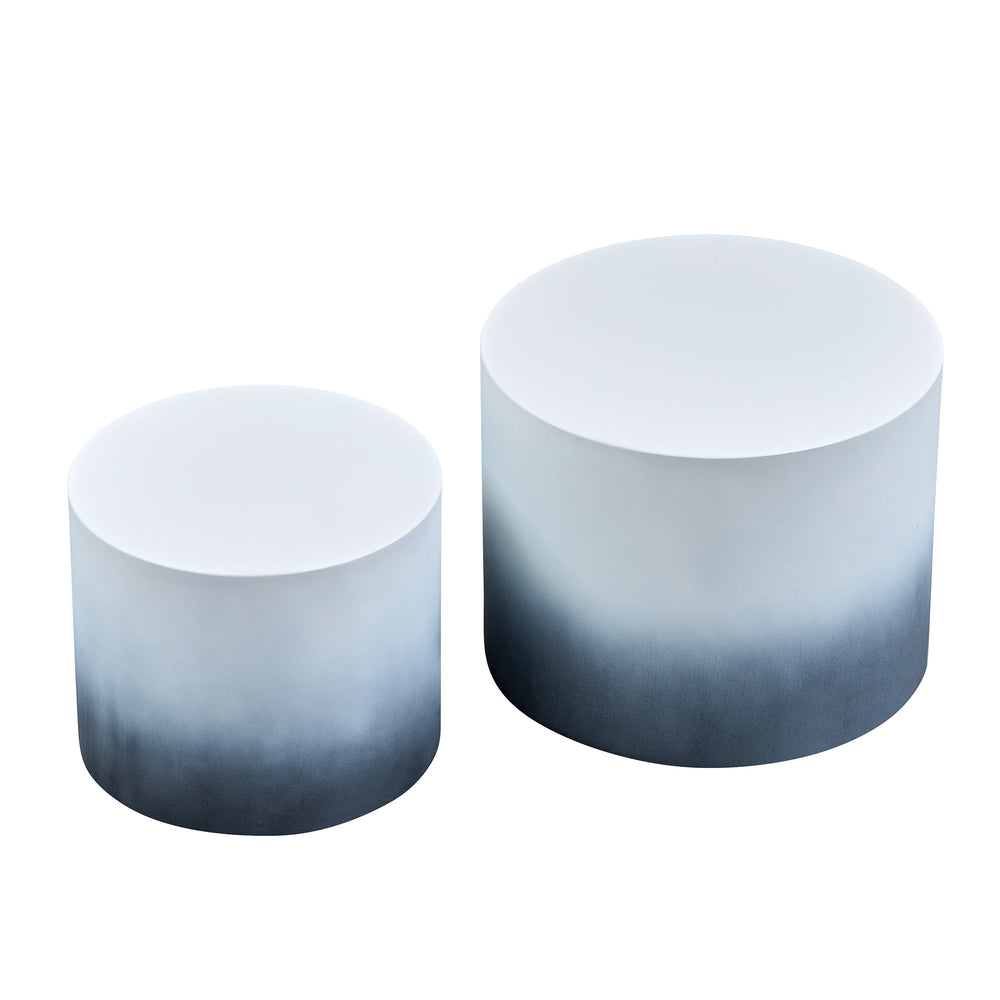 English Elm Mdf Nesting Table Set of 2 Two-tone Geometric Modern Living Room Accent Pair W876P309992