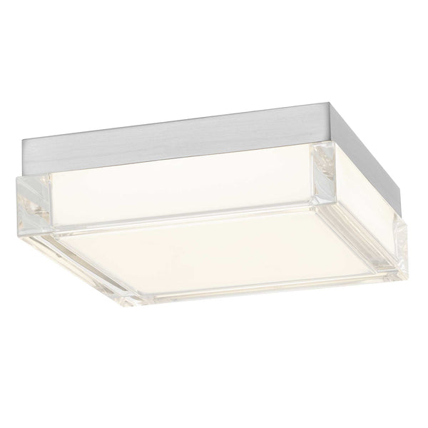 English Elm 8-inch Matte Flush Mount Led Ceiling Light with Frosted Diffuser for Modern Spaces Chrome B370P398963