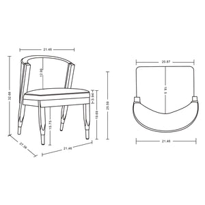 English Elm Ola Wood Chenille Dining Chair with Elm Frame and Brushed Gold Tips, Luxurious Foam Seat, 330lb Capacity Cream B365P397699