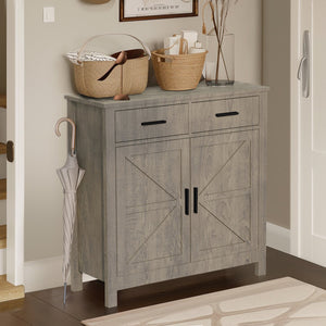 English Elm Kitchen Storage Cabinet Modern Farmhouse Buffet Sideboard with Spacious Drawers and Sturdy Storage Slate finish Grey W2386P207776