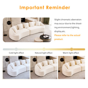 English Elm Compression Foam Curved Sectional Chenille Sleeper Sofa for Modern Living Rooms W2231S00052