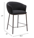 Essen Counter Stool Black & Bronze 109809 Zuo Modern