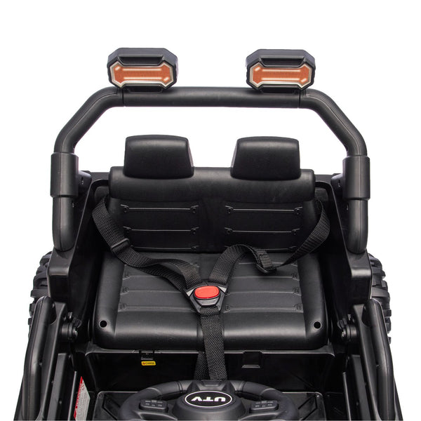 English Elm 12v Kids Electric Utv with 4-wheel Suspension Anti-collision Bar and 2-hour Battery Black W1578P343329