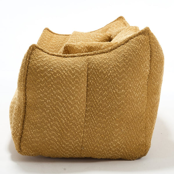 English Elm Soft Plush Foam Beanbag Chair for Two People, Square Recliner Sofa With Superfiber Comfort Embrace Yellow W1996P252272