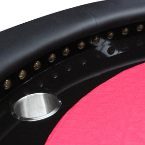 English Elm 96" Oval Poker Table Seats 10 with Waterproof Felt Cup Holders and Rivet Armrests W2748S00042