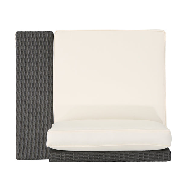 English Elm Santa Cruz Outdoor Pe Wicker Arm Chair Set with Weather Resistant Iron Frame 52974.00IRNGRY
