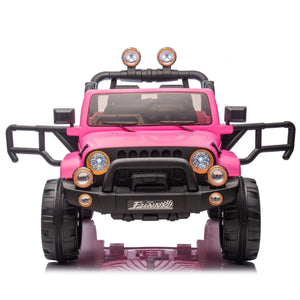 English Elm 24v Kids Electric Ride on Car with Parental Remote Rear Suspension and Bluetooth Audio Pink W1578P228744