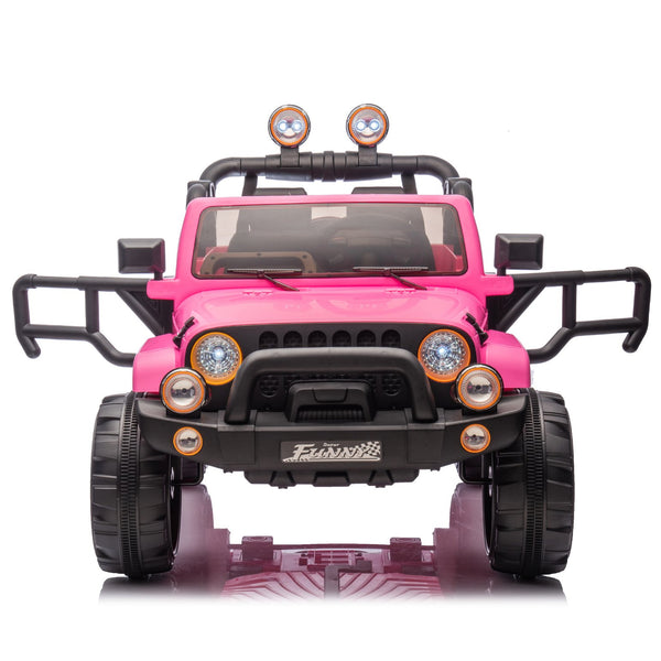 English Elm 24v Kids Electric Ride on Car with Parental Remote Rear Suspension and Bluetooth Audio Pink W1578P228744