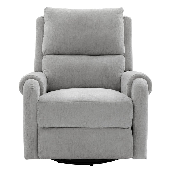 English Elm Manual Recliner Swivel Rocker Massage Chair Chenille Nursery and Living Room Seat Grey N763P347287E