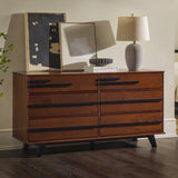 6-Drawer Solid Wood Modern Dresser Walnut BR6DREBDRBLWT-T Walker Edison