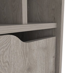 English Elm Sheffield L Shaped Bar Cabinet with Hairpin Legs Eight Cubbies Mid Century Modern Style B128P322512