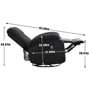 English Elm Hot Massage Rocking Swivel Lounge Chair with Heat Lumbar Support and Cup Holder W5029P388741