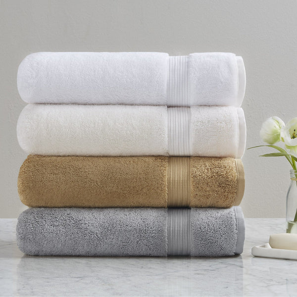 JLA Home Croscill - Ultra Turkish Towel - 800 GSM Premium Long-Staple Cotton, Spa-Soft, Ultra-Absorbent Quick-Dry Luxury White CC73-0006