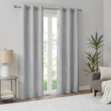 Madison Park Galen Casual Basketweave Room Darkening Curtain Panel Pair MP40-7925 Grey