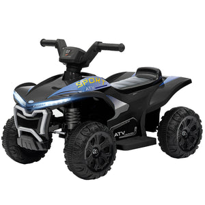English Elm Qaba 6v Battery Powered Kids Atv Ride on Four Wheeler with Music Ages 2 to 6 Black W2225P249799