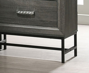 English Elm Contemporary Chic Chest with Gold Accents, Acrylic Trim, Metal Bracket Legs and Dust‑Proof Drawers Gray 34 L x 21 W x 51 H B2741P372199