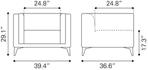 Punta Cana Armchair Leonardo Snow 109793 Zuo Modern