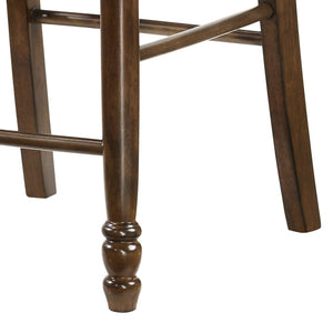 English Elm Dylan Counter Height Chairs Set of 2 - Walnut & Buttermilk Solid Wood X-Back, Scooped Seat, 24" high B2726P343795