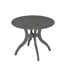 English Elm Oak Gray Round Dining Table 39.4" – Fluted Pedestal, Solid Rubberwood Details, Durable Craftsmanship for Cozy Meals N842P315206E