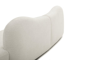 English Elm Modern Curved Modular Sofa - Elegant Boucle 3-Seat Design For Living Rooms, Easy Assembly & Comfort W2664S00038