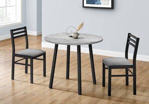 English Elm Dining 3-Piece Space-Saving Drop Leaf Table Set with Padded Ladder-Back Chairs, Modern Compact Design Grey 39 L x 23 W x 11 H B2710P218795