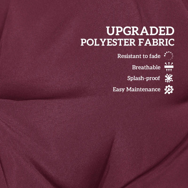 English Elm Soft Tufted Outdoor Bench Cushion Set Four Piece Polyester Fill Patio Lounge Seating Wine Red T3971P476086
