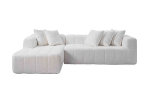 English Elm 107.9"cloud Modular Sectional with Deep Sink Cushions Legless Low Profile Living Room Lounge White W5515S00012