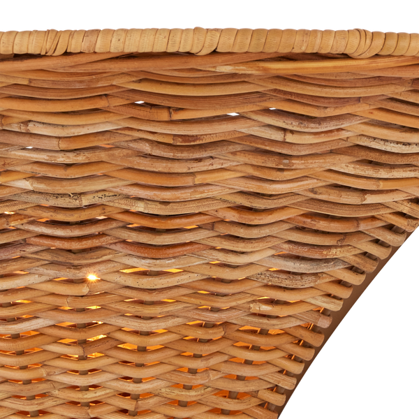 Zola Wall Sconce - Contemporary Natural Rattan & Wrought Iron Design in Khaki Finish for Elegant Spaces