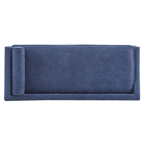 English Elm Christopher Knight Home® - CHAISE modern fabric lounge with rolled accent pillow, splayed birch legs and luxe comfort seating experience Navy Blue 68.25 L x 28 W x 17.75 H N776P291705N