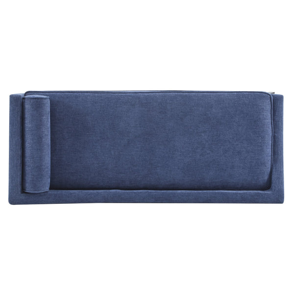 English Elm Christopher Knight Home® - CHAISE modern fabric lounge with rolled accent pillow, splayed birch legs and luxe comfort seating experience Navy Blue 68.25 L x 28 W x 17.75 H N776P291705N