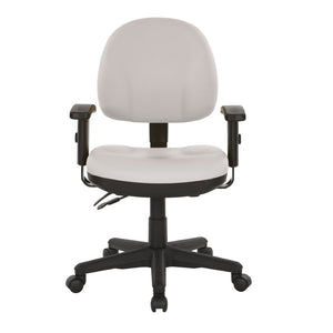 OSP Home Furnishings Sculptured Ergonomic Office Chair with Lumbar Support and Greenguard Certified Padding Snow 8180-R101