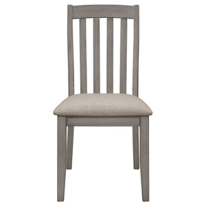 English Elm Kalina 5-Piece Dining Set With Natural Acacia Table & Coastal Grey Chairs For Stylish Dining Spaces B062S01028