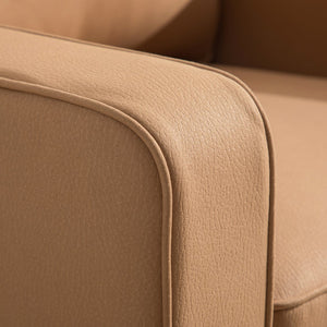 English Elm 33.6''w Swivel Club Chair Tech Cloth Upholstery Hidden Storage Square Accent Seat Amber W3098S00048