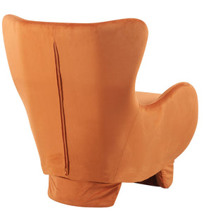 English Elm Furniture Plush 2-in-1 Pet-Friendly Mid Century Modern Accent Chair with Velvet Upholstery, Removable Base and Ergonomic Support for Living Room Orange N843P331163S