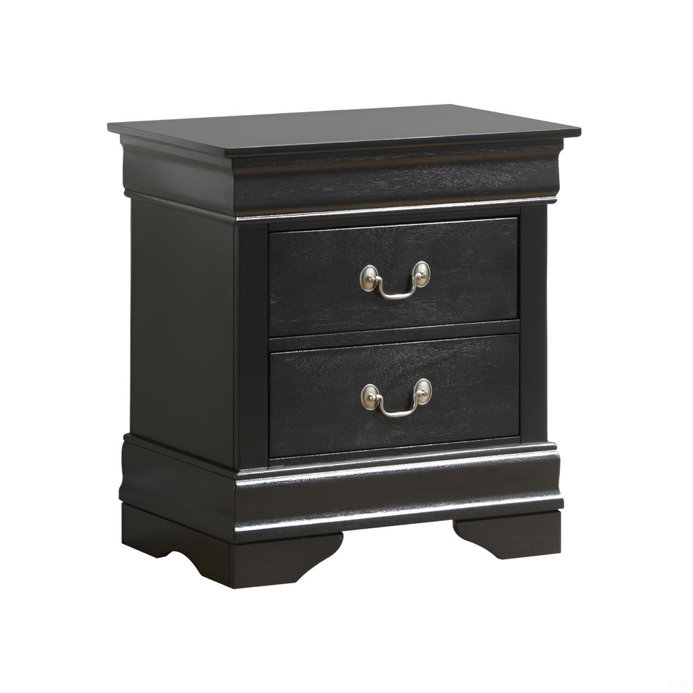 English Elm Chic Black Nightstand — Compact 24"H x22"W x16"D Particle Board, No Assembly, Durable Finish B078118379