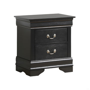 English Elm Chic Black Nightstand — Compact 24"H x22"W x16"D Particle Board, No Assembly, Durable Finish B078118379