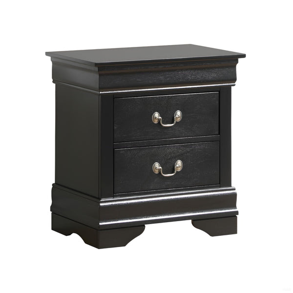 English Elm Chic Black Nightstand — Compact 24"H x22"W x16"D Particle Board, No Assembly, Durable Finish B078118379