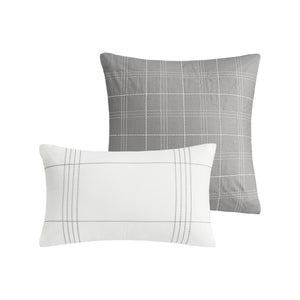 English Elm 6 Piece Cotton Jacquard Comforter Set - Oversized King Bedding With Decorative Pillows & Bedskirt B035128775