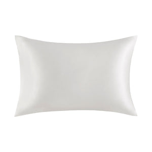 JLA Home Madison Park - 100% Mulberry silk pillowcase 25mm 6A OEKO-TEX satin finish with hidden zipper for skin & hair care White MP21-7270