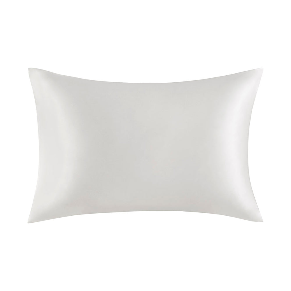 JLA Home Madison Park - 100% Mulberry silk pillowcase 25 momme 6A grade with hidden zipper, OEKO-TEX certified for skin & hair care White MP21-7478
