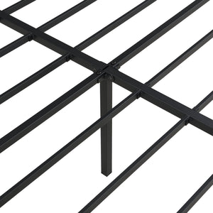 English Elm Queen Platform Bed Frame Heavy Duty Steel Slats Matte Black Modern Bedroom Base W2297P419870